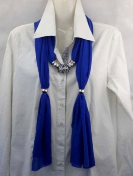 Sjaal met koppelstuk, Kobaltblauw